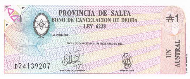 1 Austral Argentinien 1987 P.S2612e